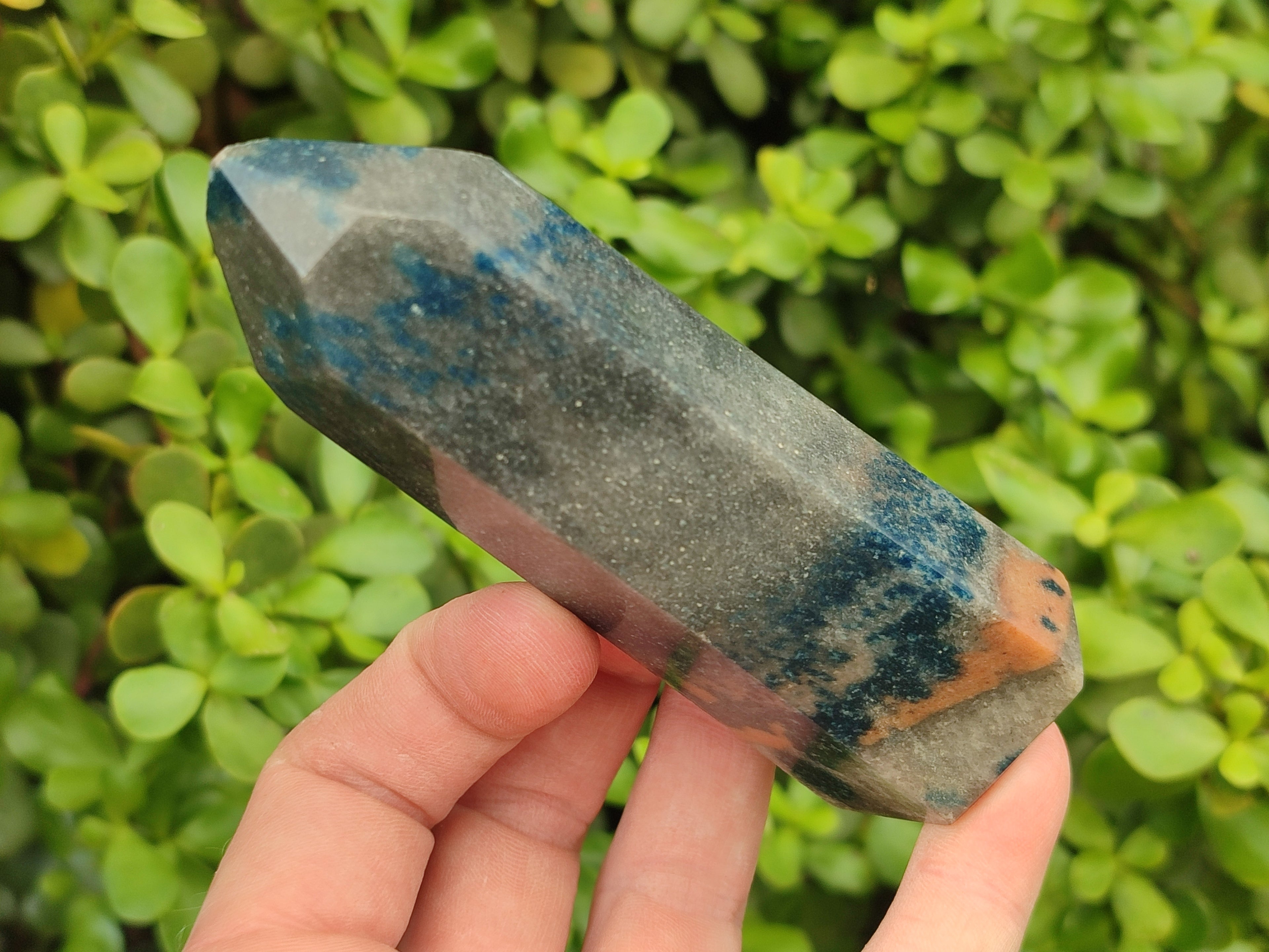 Polished Blue Spotted Spinel Quartz Points x 4 From Madagascar - Toprock Gemstones and Minerals 