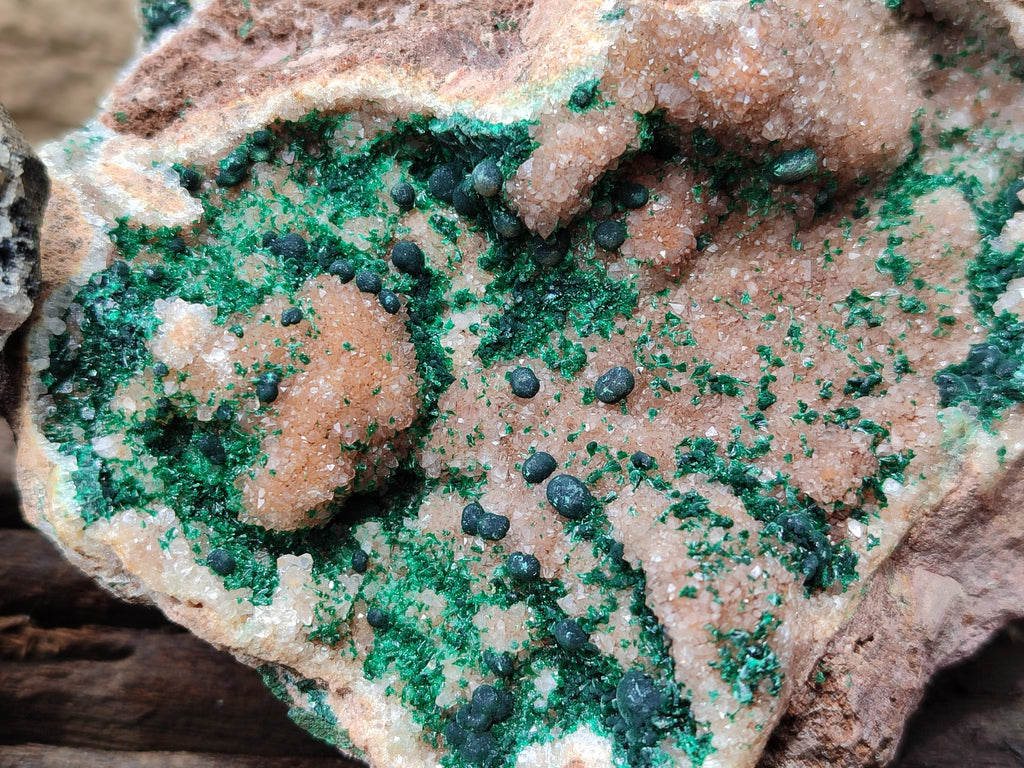 Natural Ball Malachite On Quartz Matrix Specimens x 2 From Kambove, Congo - Toprock Gemstones and Minerals 