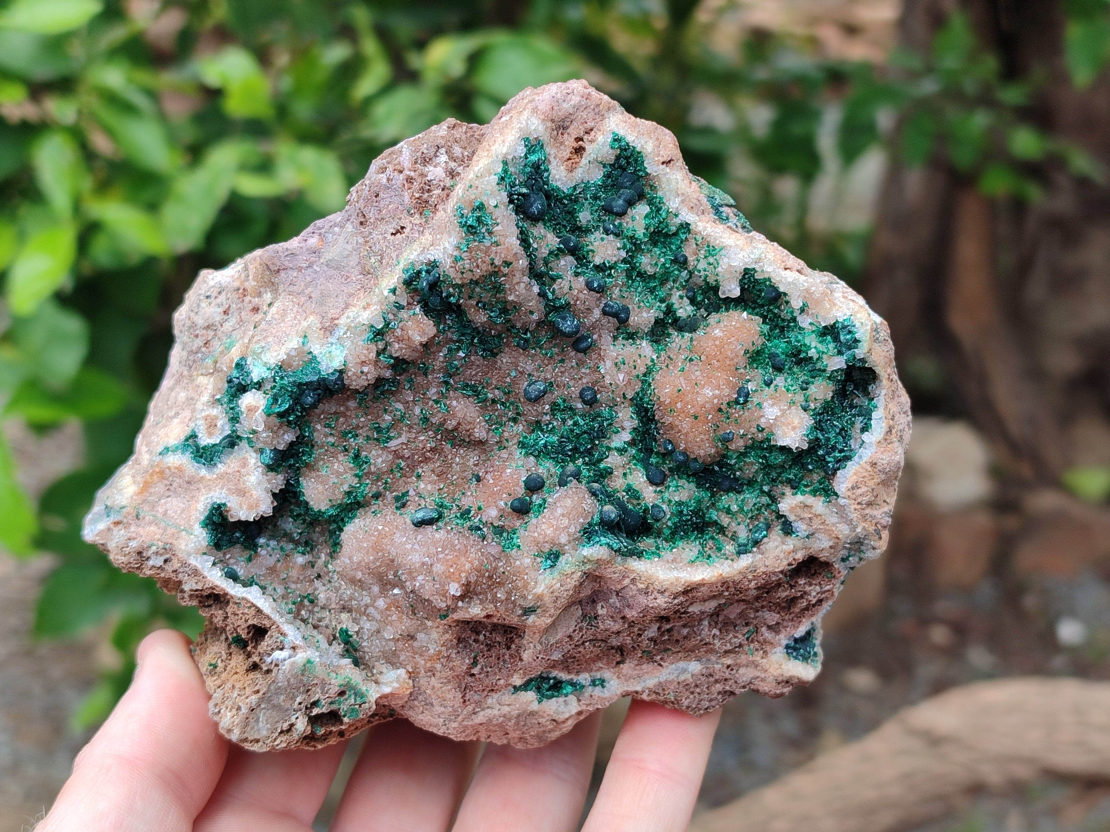 Natural Ball Malachite On Quartz Matrix Specimens x 2 From Kambove, Congo - Toprock Gemstones and Minerals 