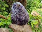 Polished XL Chevron Amethyst Standing Free Form x 1 from Zambia - Toprock Gemstones and Minerals 