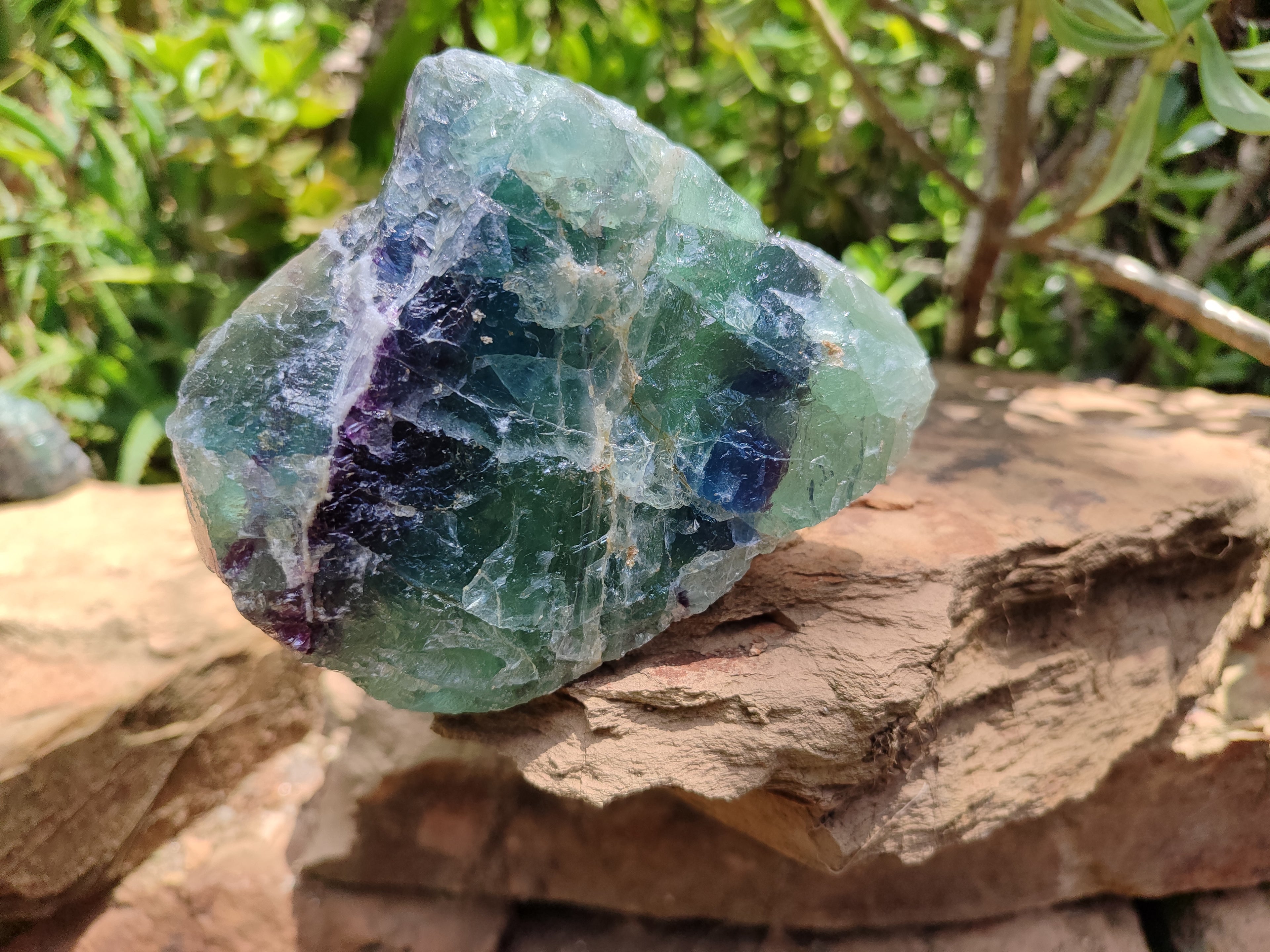 Natural Watermelon Fluorite Cobbed Specimens x 4 From Uis, Namibia - Toprock Gemstones and Minerals 