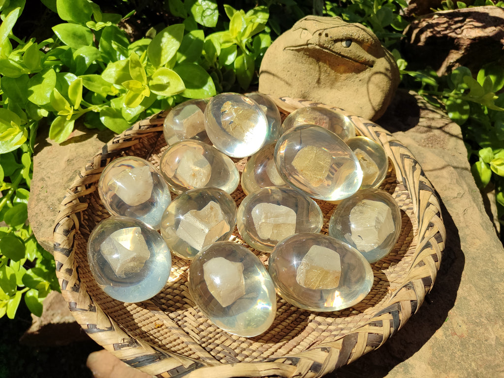 Polished Extra Rare 1980's Rutile Quartz In Resin Egg - Sold Per Item - From Brazil - Toprock Gemstones and Minerals 