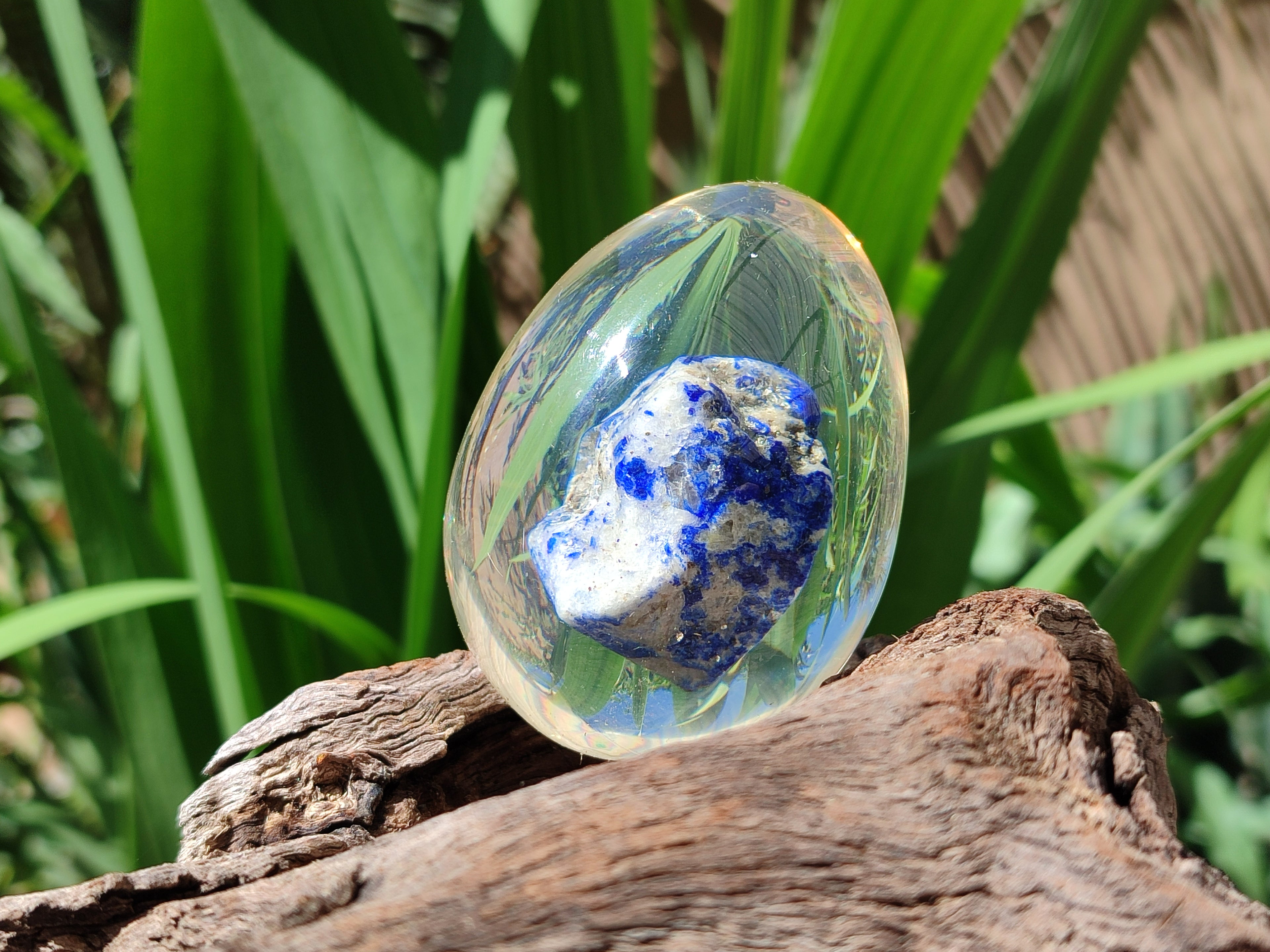 Polished Lapis Lazuli Specimen In Resin Egg - Sold Per Item - From Afghanistan - Toprock Gemstones and Minerals 