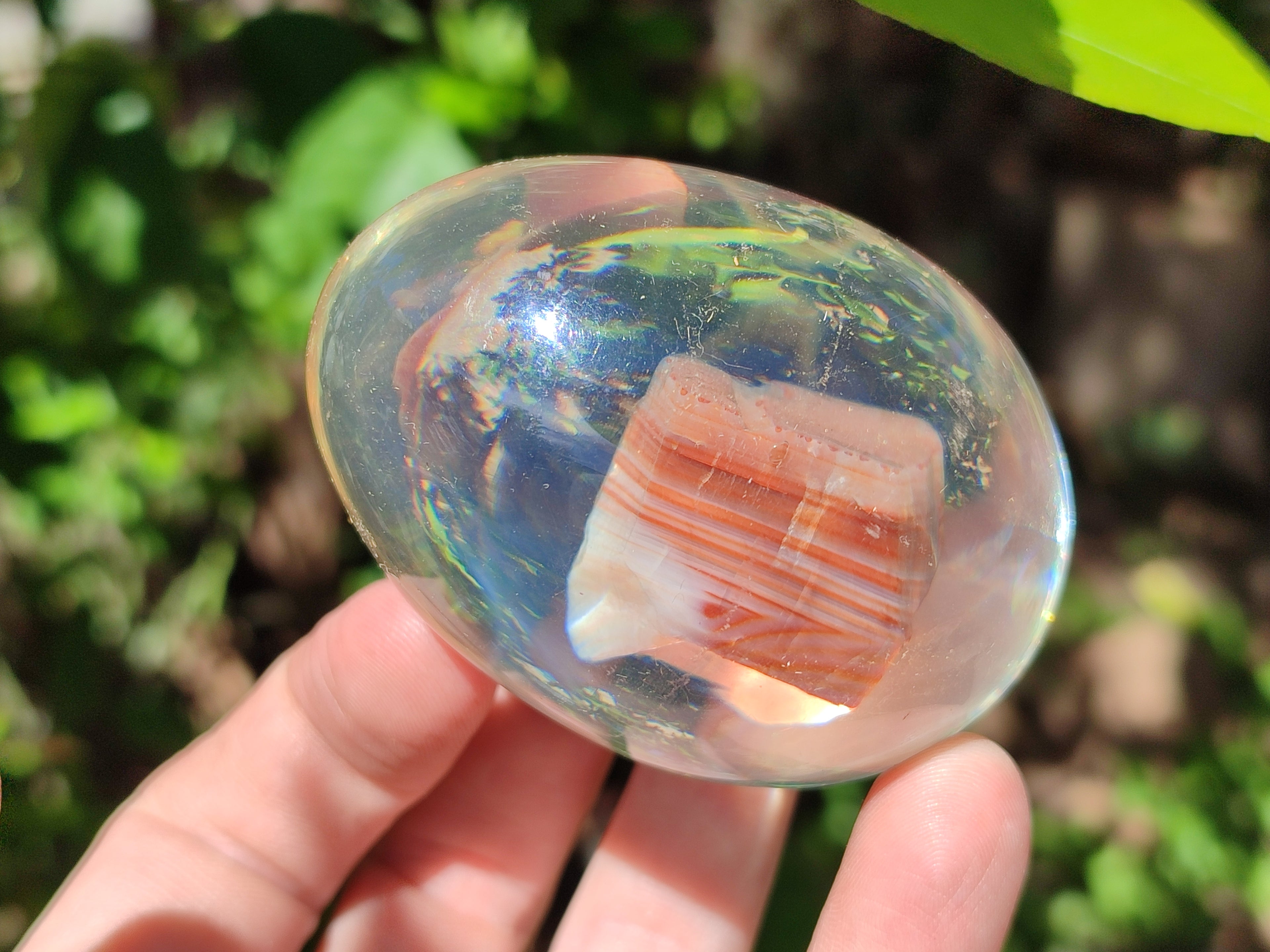 Polished Carnelian In Resin Egg - Sold Per Item - From Madagascar - Toprock Gemstones and Minerals 