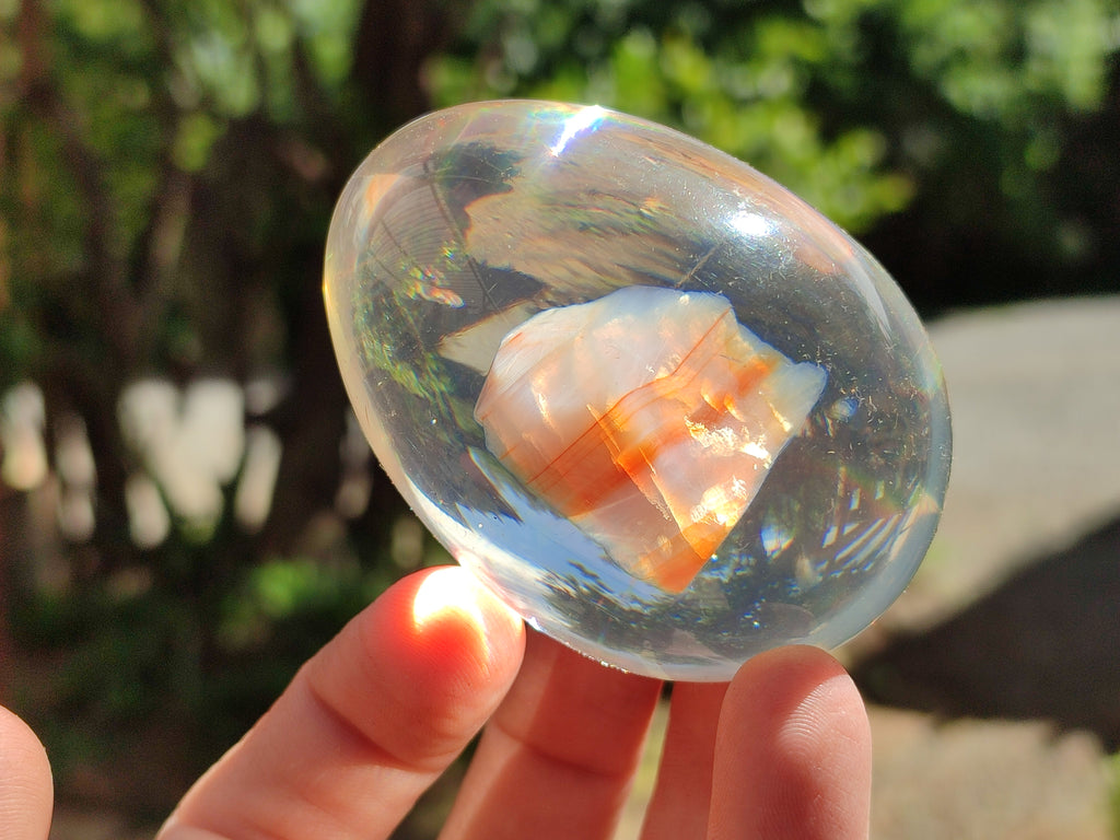 Polished Carnelian In Resin Egg - Sold Per Item - From Madagascar - Toprock Gemstones and Minerals 