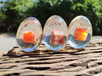 Polished Carnelian In Resin Egg - Sold Per Item - From Madagascar - Toprock Gemstones and Minerals 