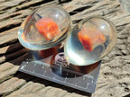 Polished Carnelian In Resin Egg - Sold Per Item - From Madagascar - Toprock Gemstones and Minerals 