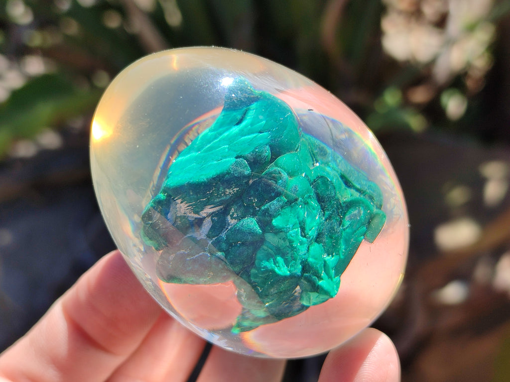 Polished Malachite In Resin Egg - Sold Per Item - From Congo - Toprock Gemstones and Minerals 