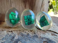 Polished Malachite In Resin Egg - Sold Per Item - From Congo - Toprock Gemstones and Minerals 