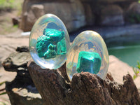 Polished Malachite In Resin Egg - Sold Per Item - From Congo - Toprock Gemstones and Minerals 