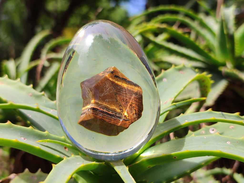 Polished Golden Tigers Eye In Resin Egg - Sold Per Item - From Northern Cape, South Africa - Toprock Gemstones and Minerals 