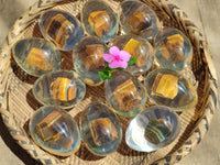 Polished Golden Tigers Eye In Resin Egg - Sold Per Item - From Northern Cape, South Africa