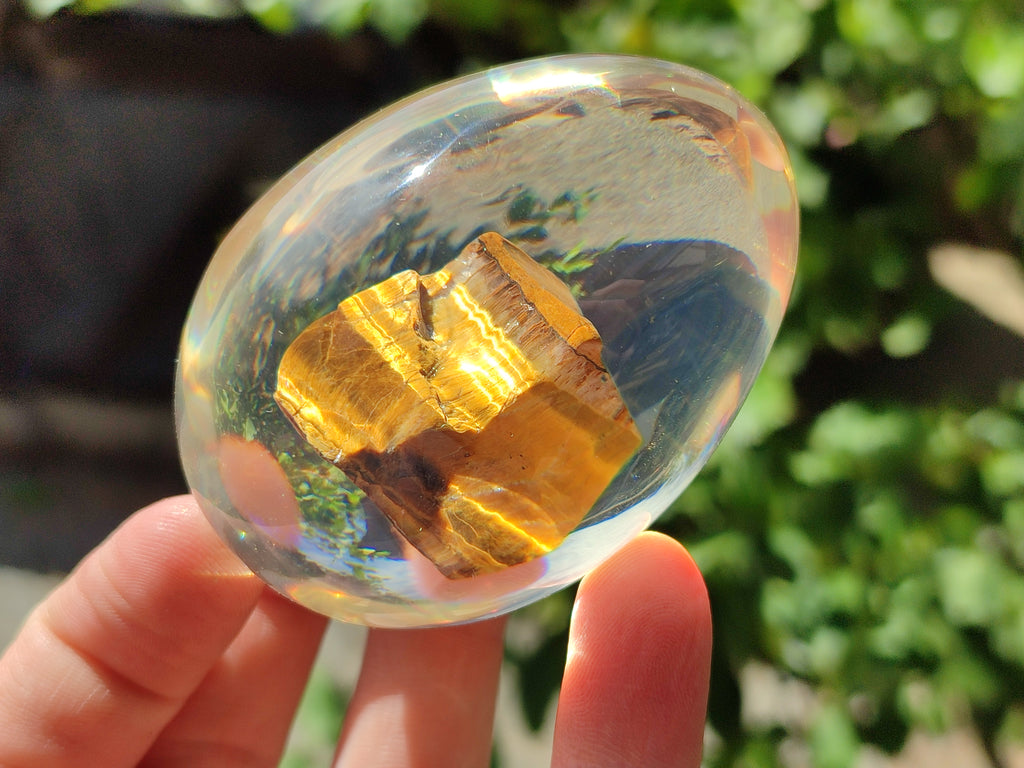 Polished Golden Tigers Eye In Resin Egg - Sold Per Item - From Northern Cape, South Africa - Toprock Gemstones and Minerals 