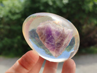 Polished Chevron Amethyst In Resin Egg - Sold Per Item - From Zambia - Toprock Gemstones and Minerals 