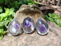 Polished Chevron Amethyst In Resin Egg - Sold Per Item - From Zambia - Toprock Gemstones and Minerals 
