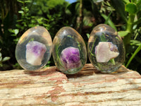Polished Chevron Amethyst In Resin Egg - Sold Per Item - From Zambia - Toprock Gemstones and Minerals 