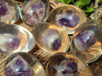 Polished Chevron Amethyst In Resin Egg - Sold Per Item - From Zambia - Toprock Gemstones and Minerals 