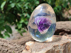 Polished Chevron Amethyst In Resin Egg - Sold Per Item - From Zambia - Toprock Gemstones and Minerals 