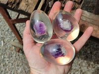 Polished Chevron Amethyst In Resin Egg - Sold Per Item - From Zambia - Toprock Gemstones and Minerals 