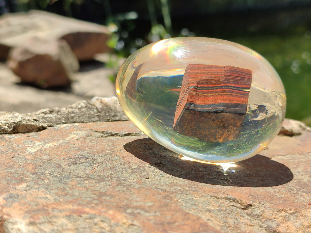 Polished Marble Bar Tiger Iron Jasper In Resin Egg - Sold Per Item - From Australia - Toprock Gemstones and Minerals 