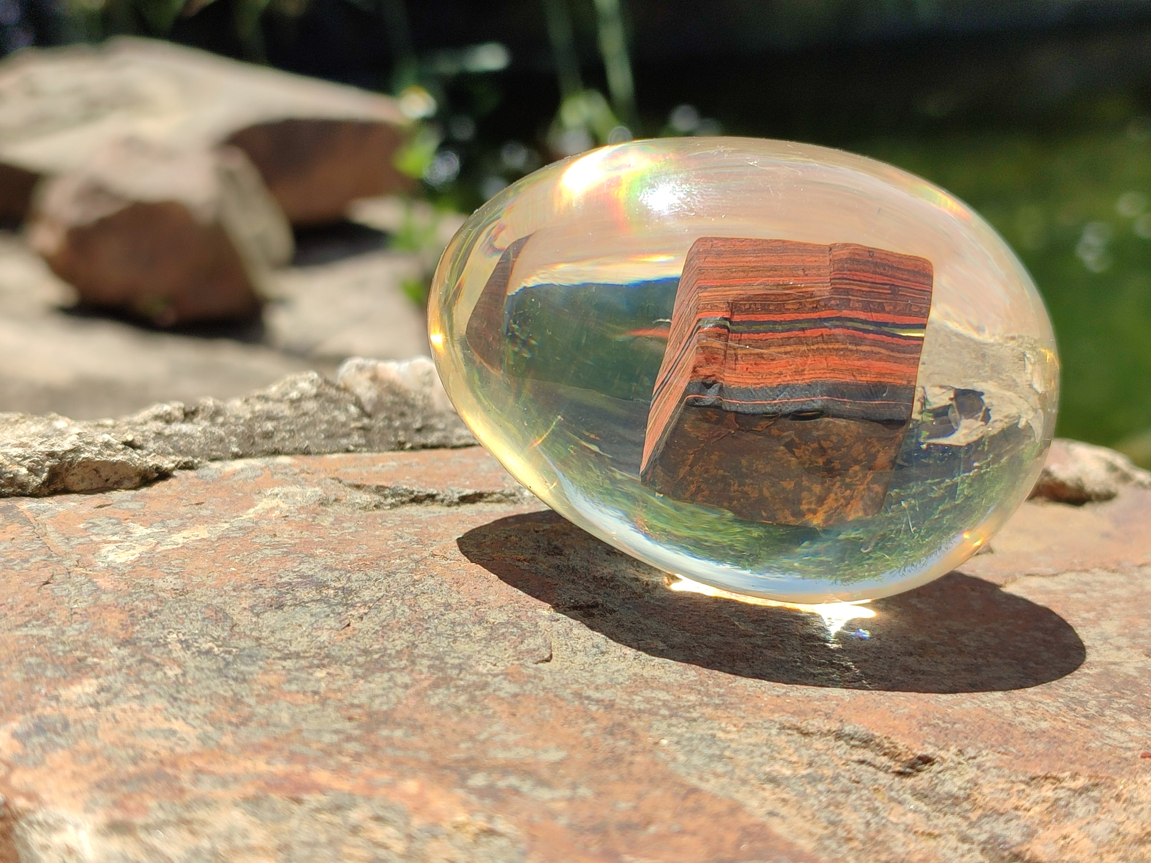 Polished Marble Bar Tiger Iron Jasper In Resin Egg - Sold Per Item - From Australia - Toprock Gemstones and Minerals 