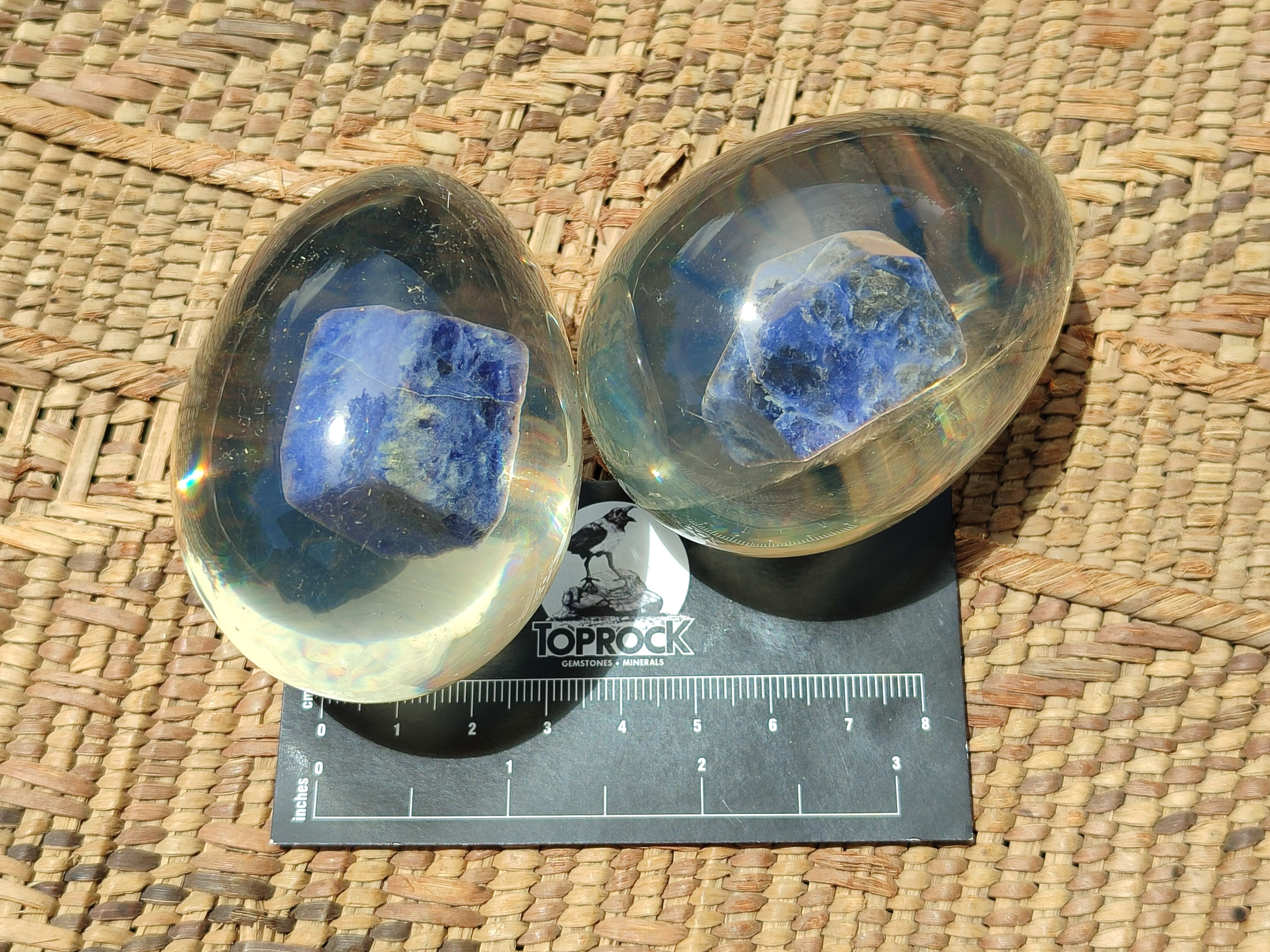 Polished Sodalite In Resin Egg - Sold Per Item - From Kunene River, Namibia - Toprock Gemstones and Minerals 
