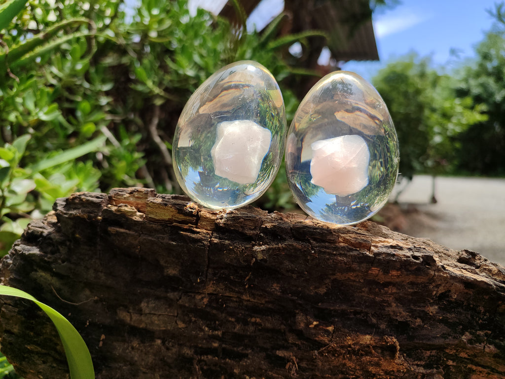 Polished Rose Quartz In Resin Egg - Sold Per Item - From Northern Cape, South Africa - Toprock Gemstones and Minerals 
