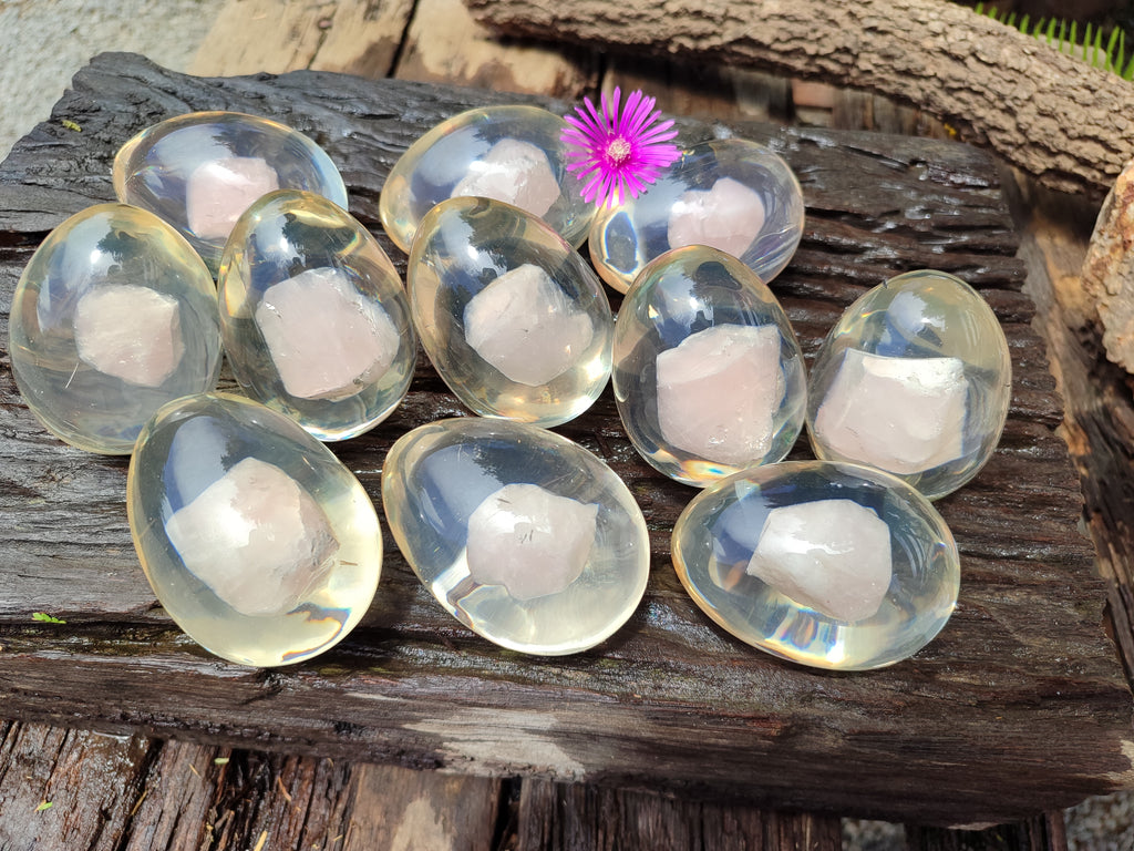 Polished Rose Quartz In Resin Egg - Sold Per Item - From Northern Cape, South Africa - Toprock Gemstones and Minerals 
