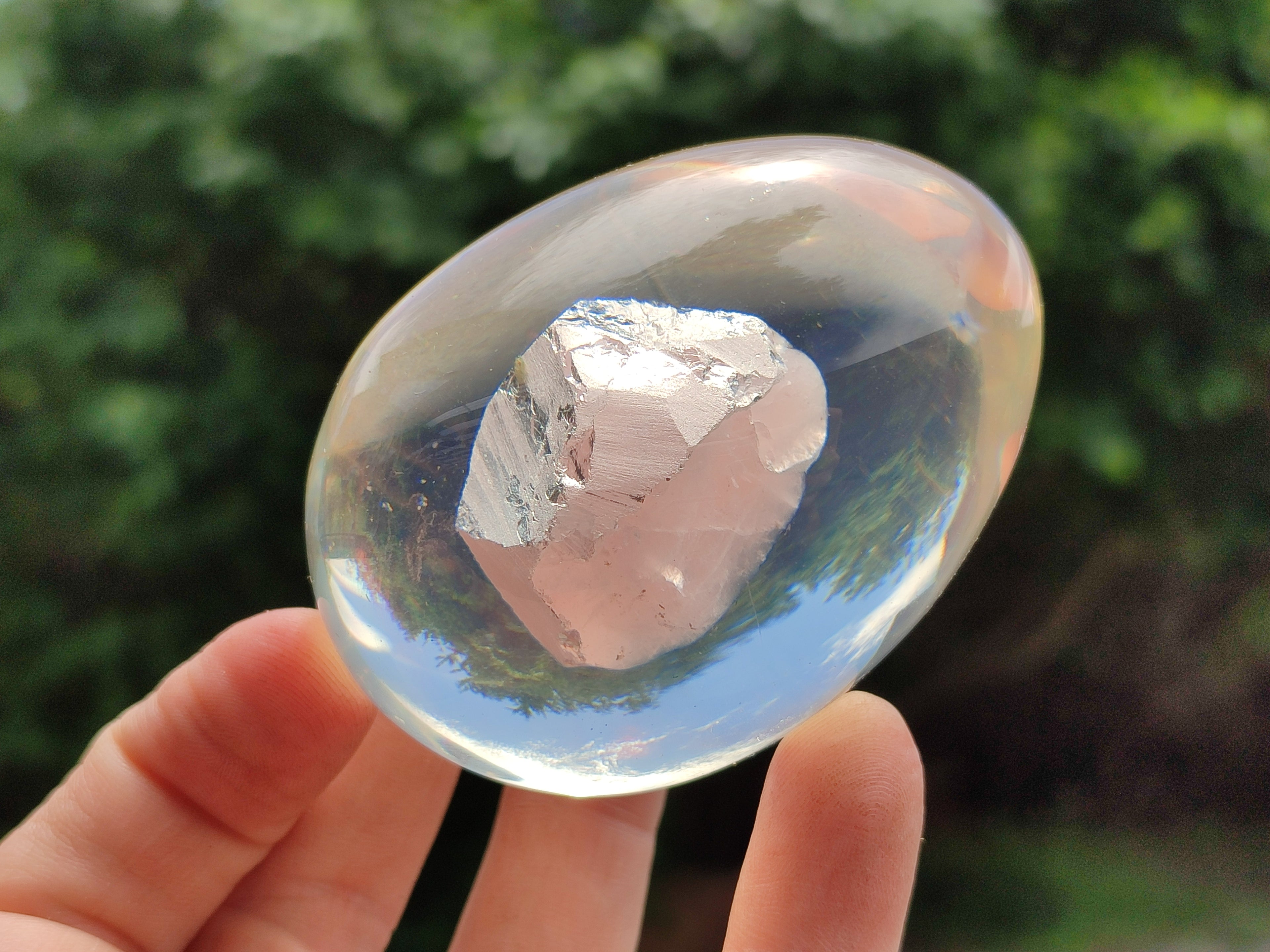 Polished Rose Quartz In Resin Egg - Sold Per Item - From Northern Cape, South Africa - Toprock Gemstones and Minerals 