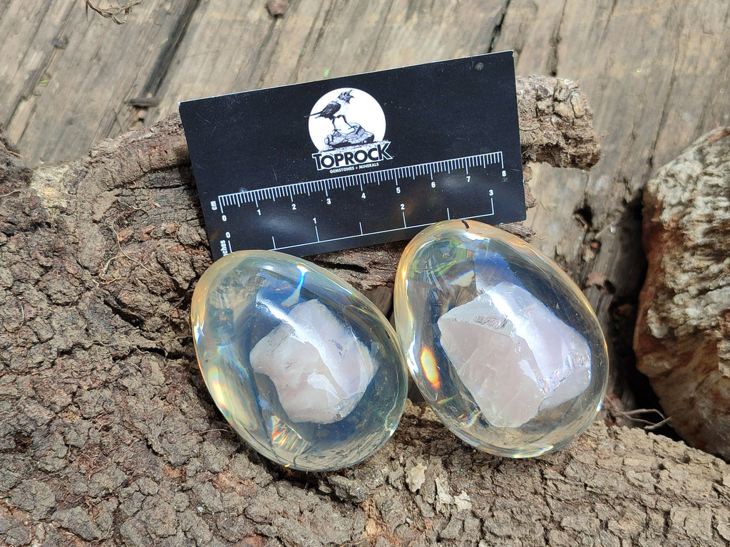 Polished Rose Quartz In Resin Egg - Sold Per Item - From Northern Cape, South Africa - Toprock Gemstones and Minerals 