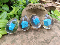 Polished Turquenite Howlite In Resin Egg - Sold Per Item - From China - Toprock Gemstones and Minerals 
