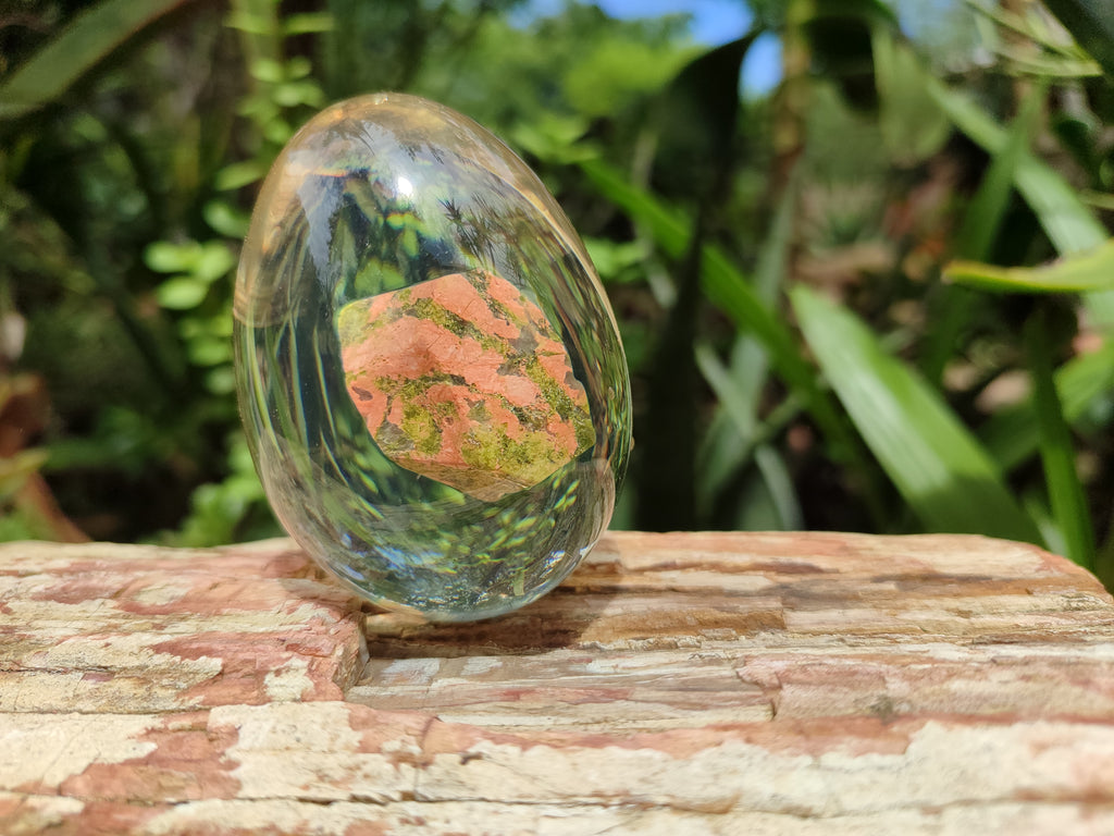 Polished Unakite In Resin Egg - Sold Per Item - From Messina, South Africa - Toprock Gemstones and Minerals 