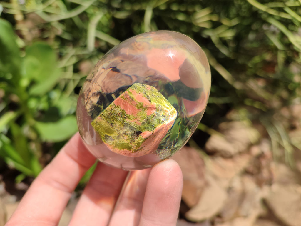 Polished Unakite In Resin Egg - Sold Per Item - From Messina, South Africa - Toprock Gemstones and Minerals 