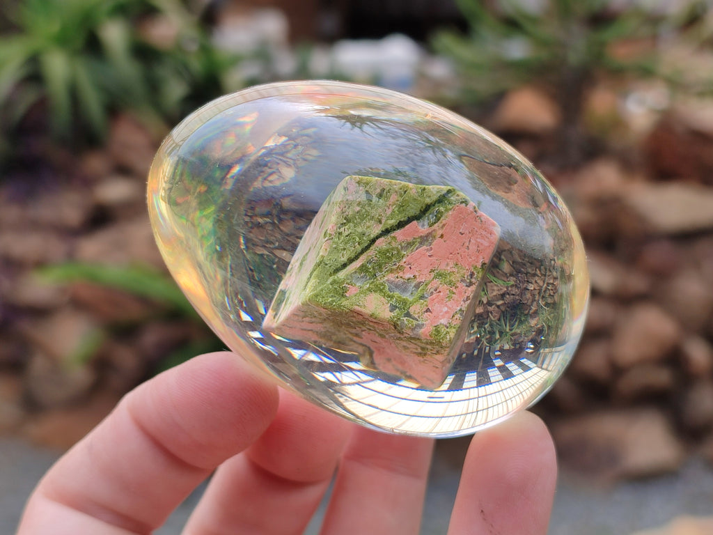 Polished Unakite In Resin Egg - Sold Per Item - From Messina, South Africa - Toprock Gemstones and Minerals 