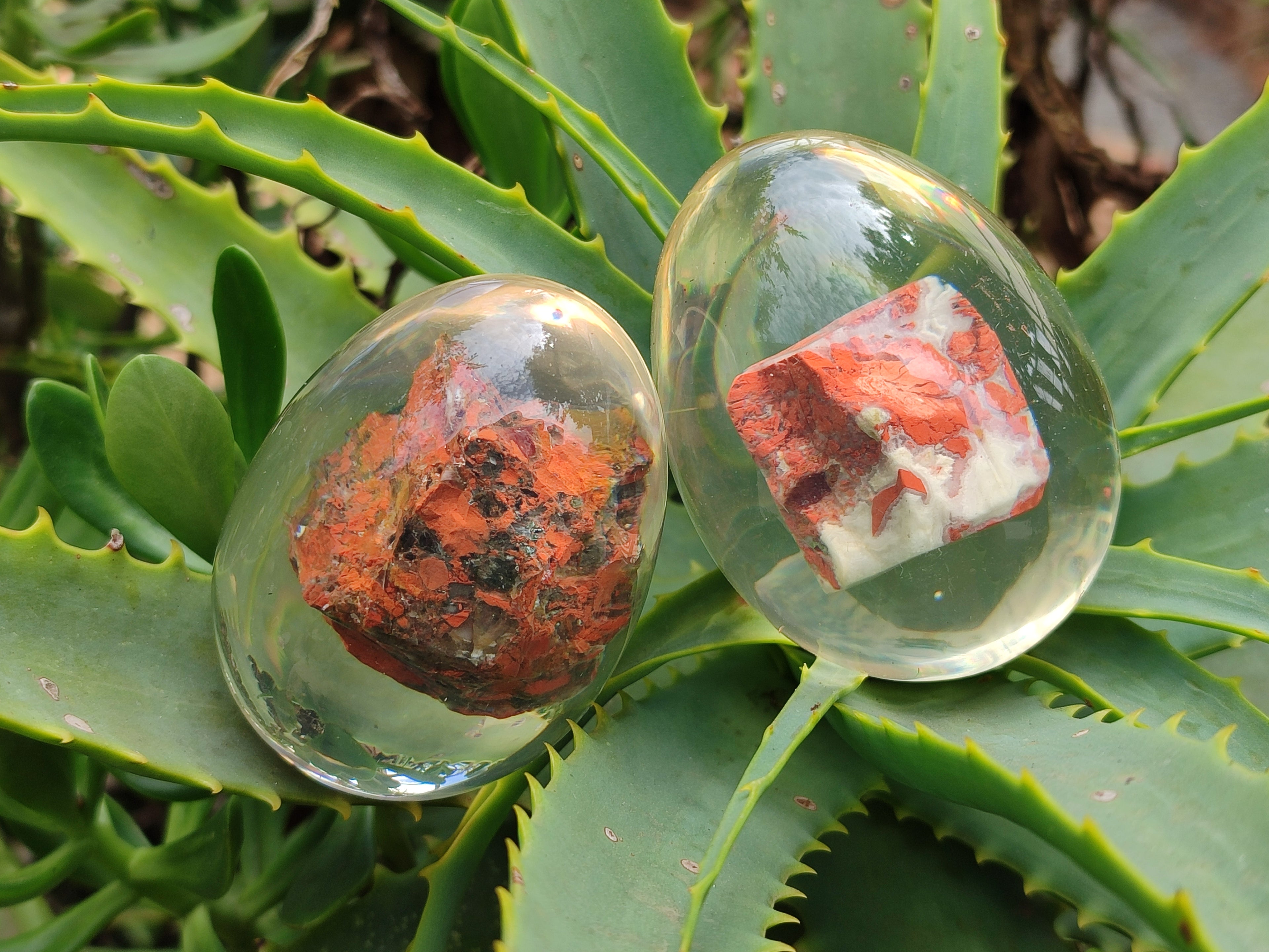 Polished Brecciated Jasper In Resin Egg - Sold Per Item - From Northern Cape, South Africa - Toprock Gemstones and Minerals 