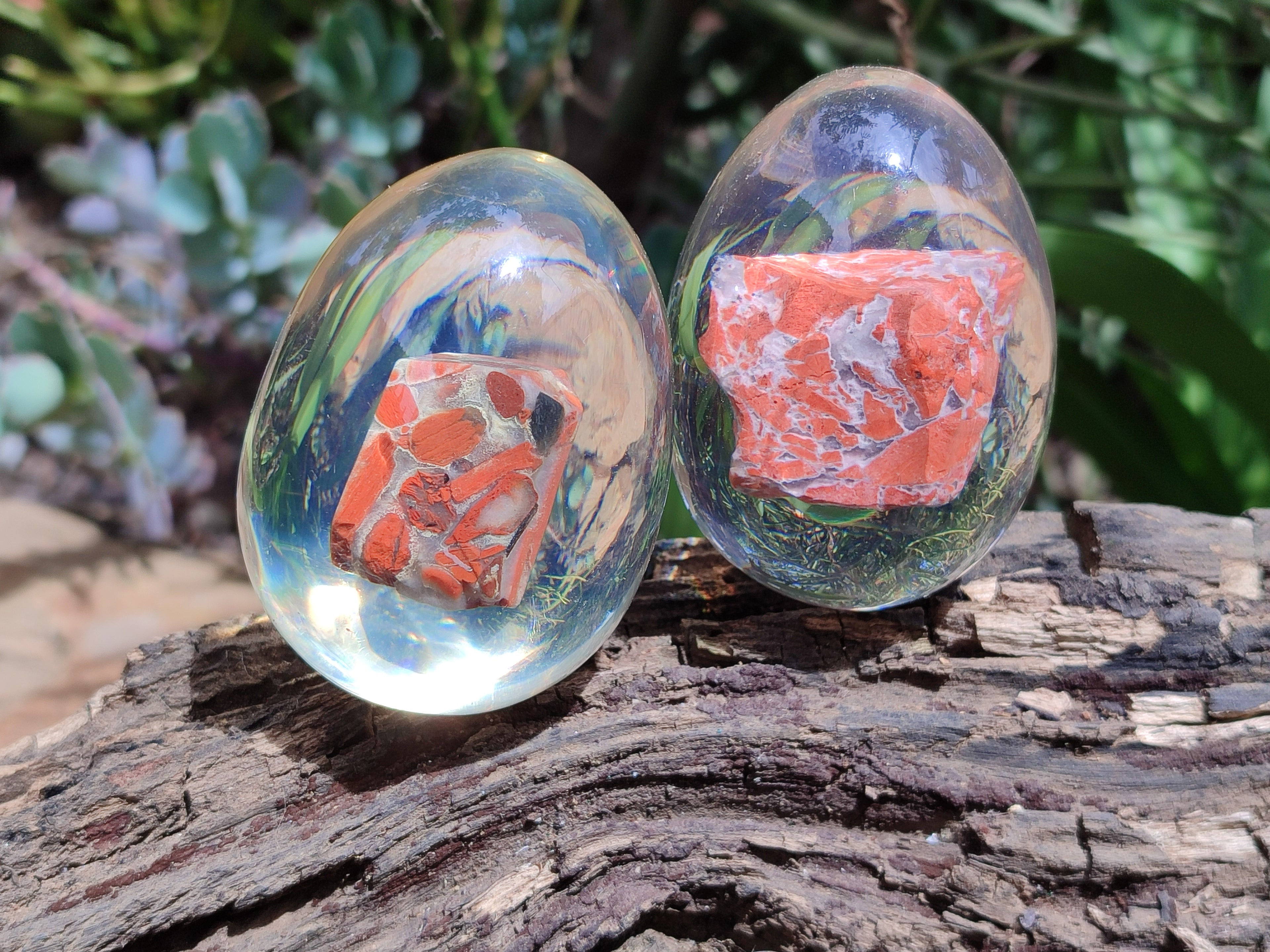 Polished Brecciated Jasper In Resin Egg - Sold Per Item - From Northern Cape, South Africa - Toprock Gemstones and Minerals 
