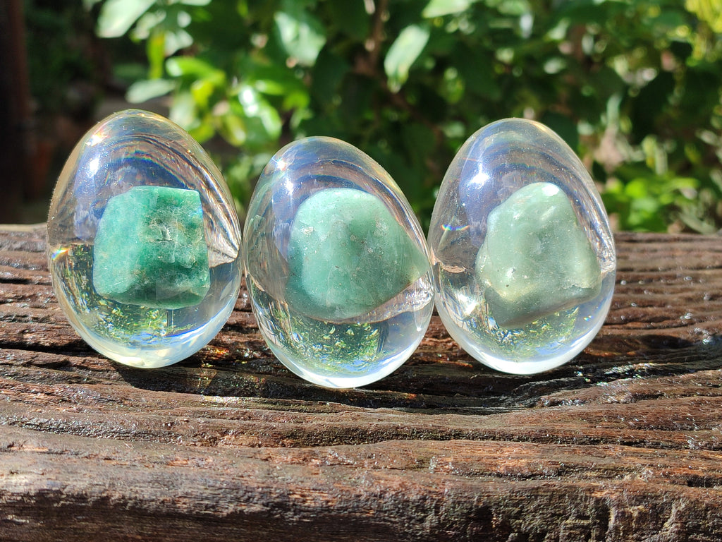 Polished Aventurine In Resin Egg - Sold Per Item - From Zimbabwe - Toprock Gemstones and Minerals 