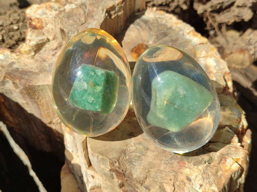 Polished Aventurine In Resin Egg - Sold Per Item - From Zimbabwe - Toprock Gemstones and Minerals 