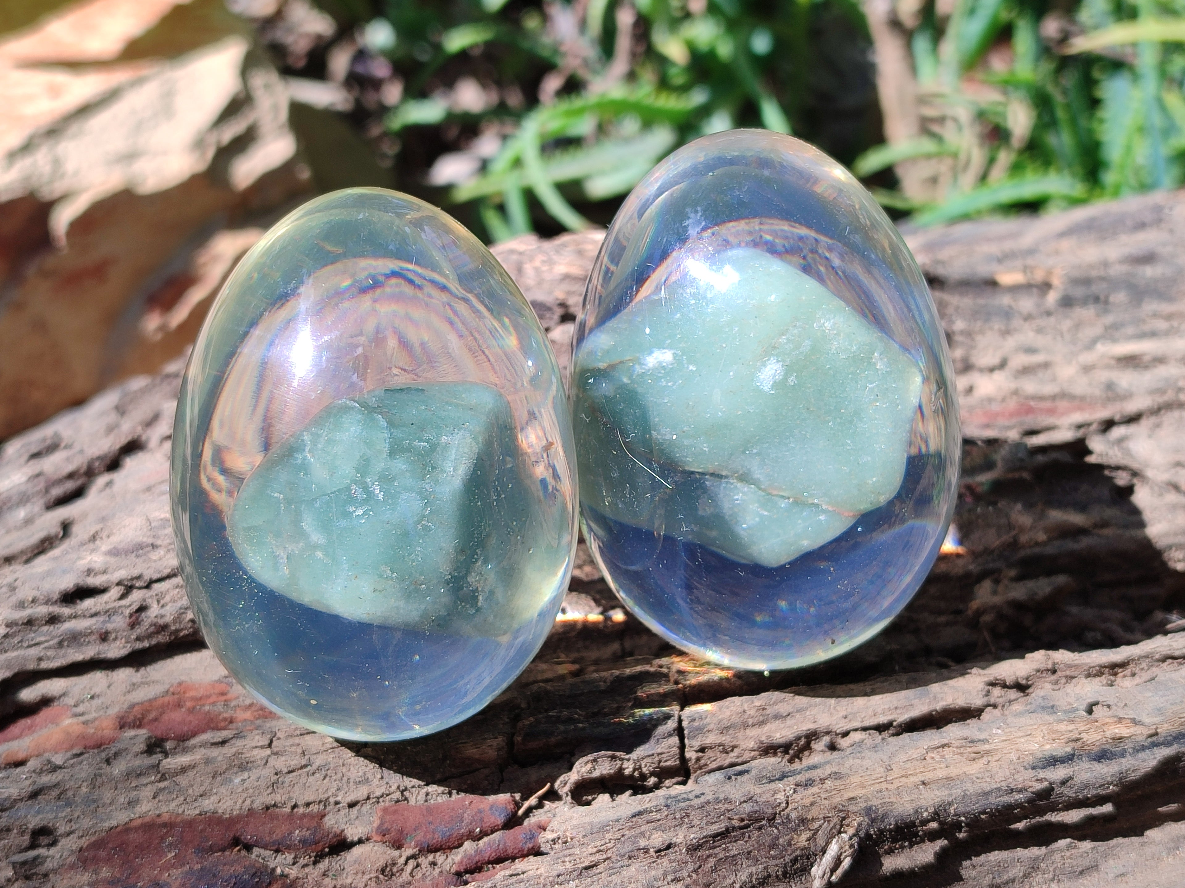 Polished Aventurine In Resin Egg - Sold Per Item - From Zimbabwe - Toprock Gemstones and Minerals 