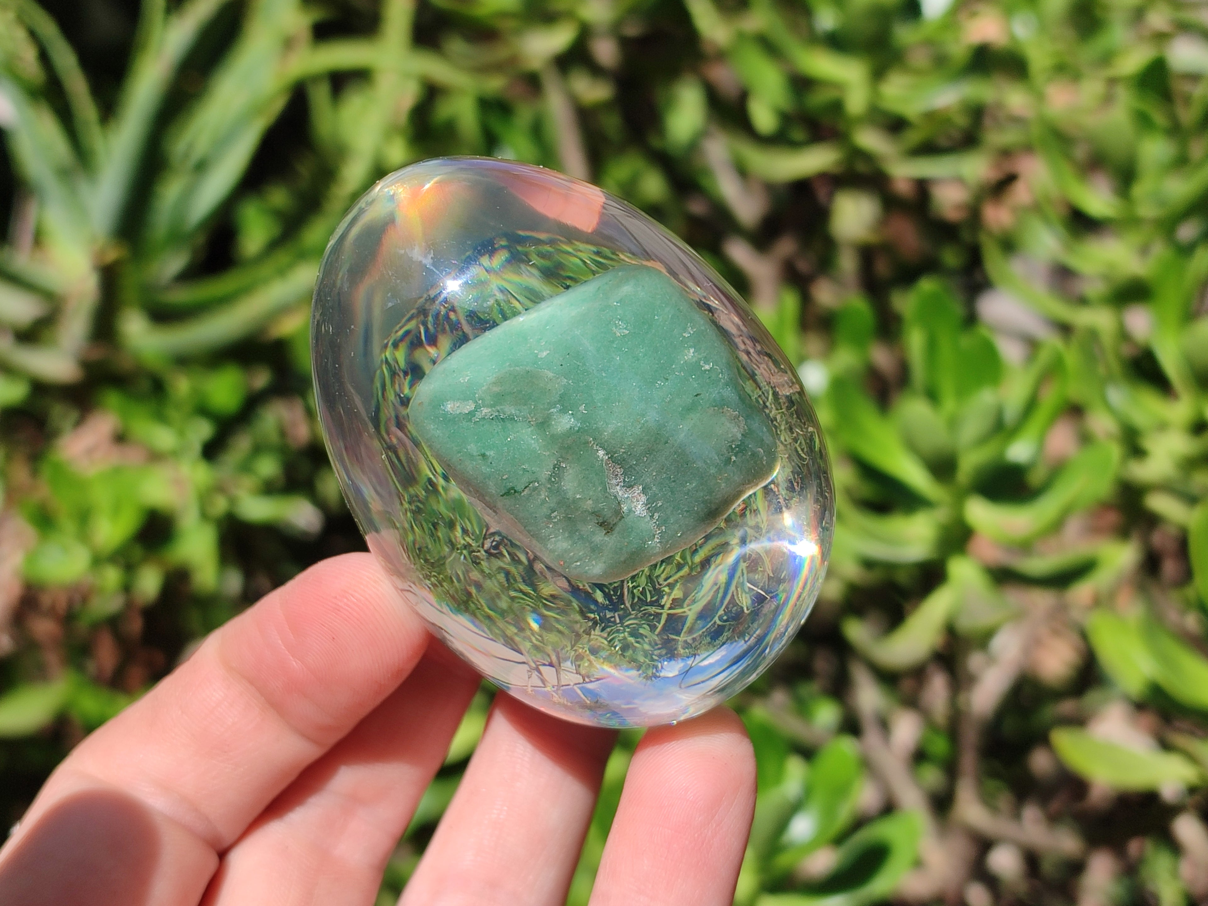 Polished Aventurine In Resin Egg - Sold Per Item - From Zimbabwe - Toprock Gemstones and Minerals 