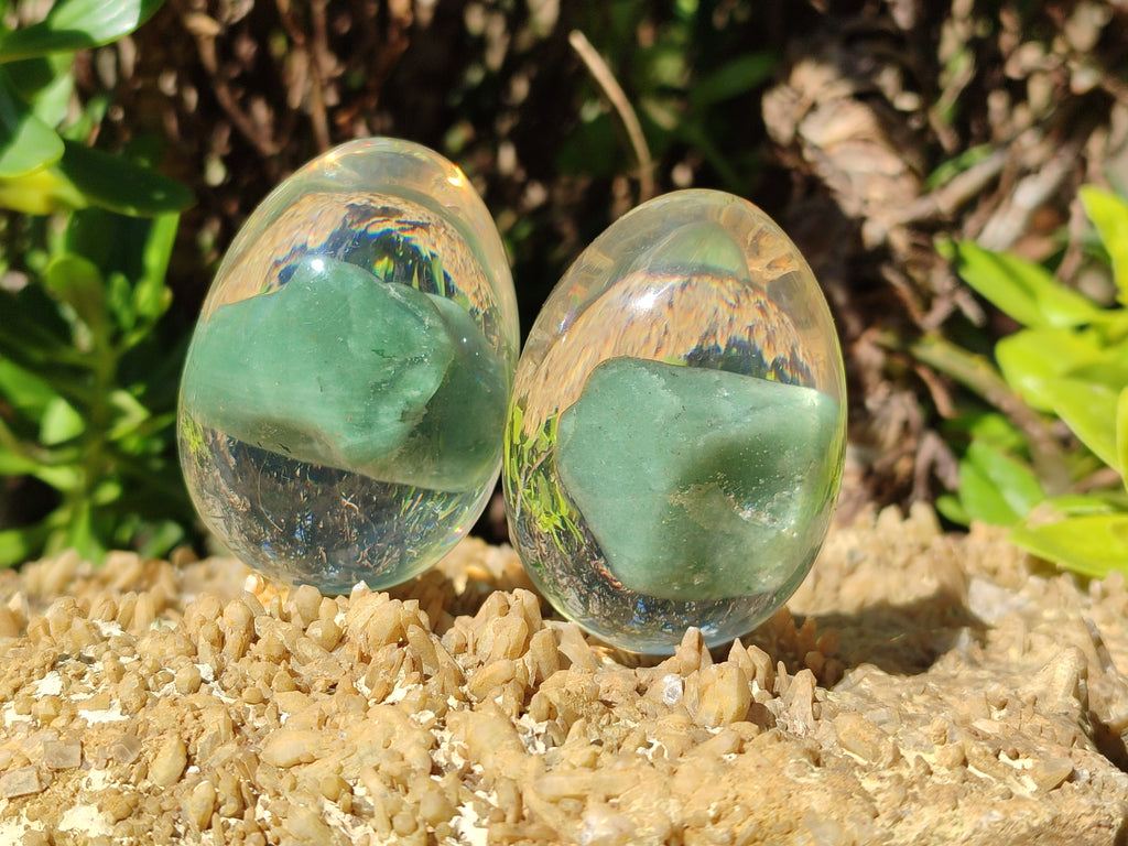 Polished Aventurine In Resin Egg - Sold Per Item - From Zimbabwe - Toprock Gemstones and Minerals 