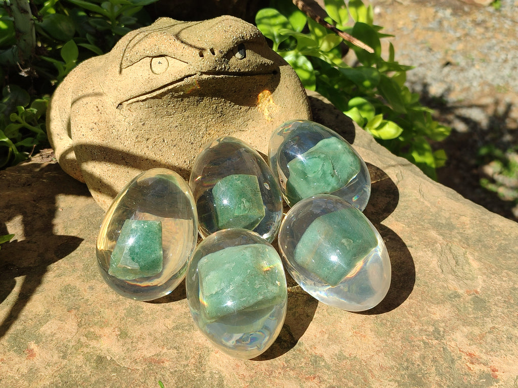 Polished Aventurine In Resin Egg - Sold Per Item - From Zimbabwe - Toprock Gemstones and Minerals 