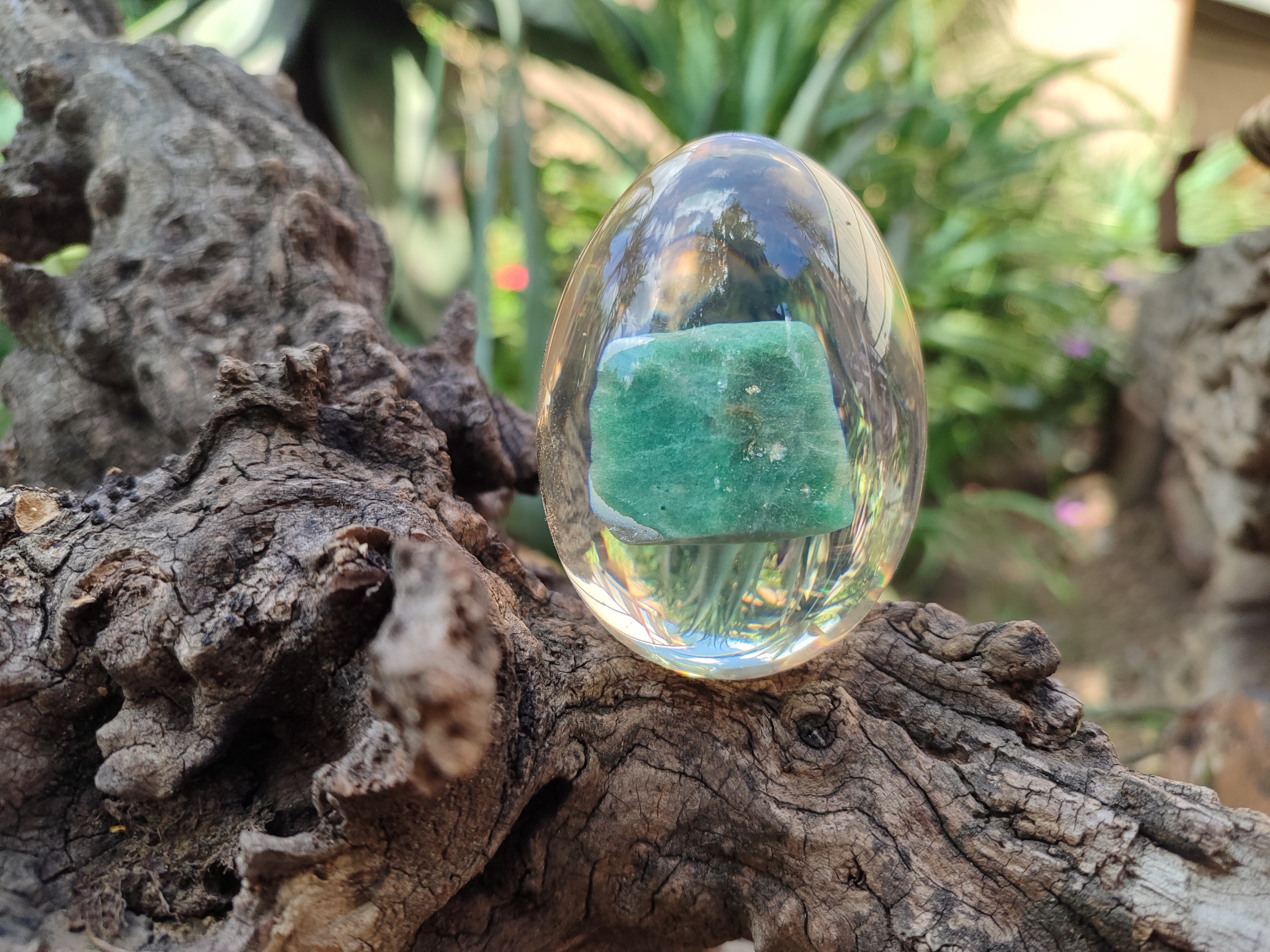 Polished Aventurine In Resin Egg - Sold Per Item - From Zimbabwe - Toprock Gemstones and Minerals 