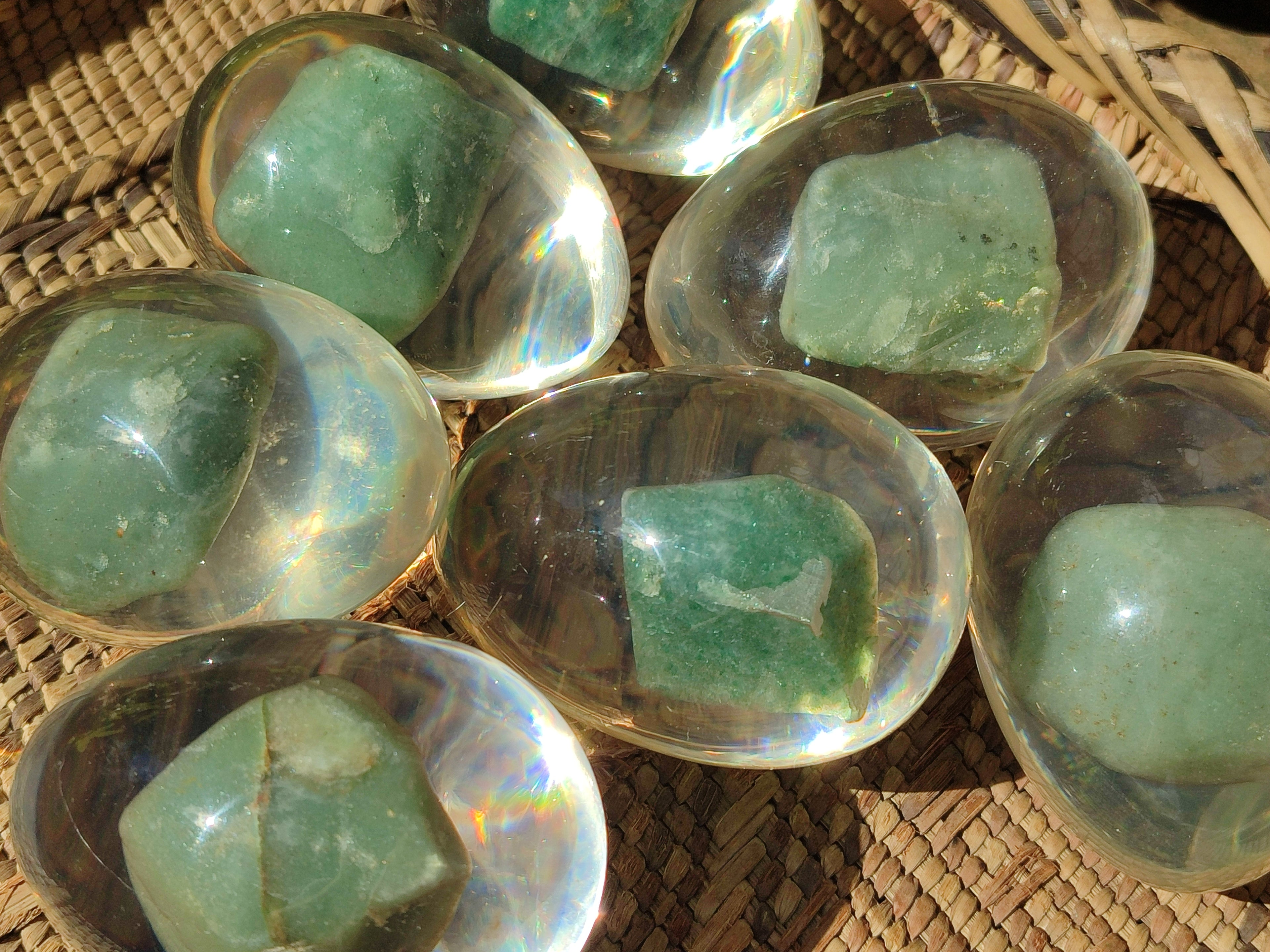 Polished Aventurine In Resin Egg - Sold Per Item - From Zimbabwe - Toprock Gemstones and Minerals 