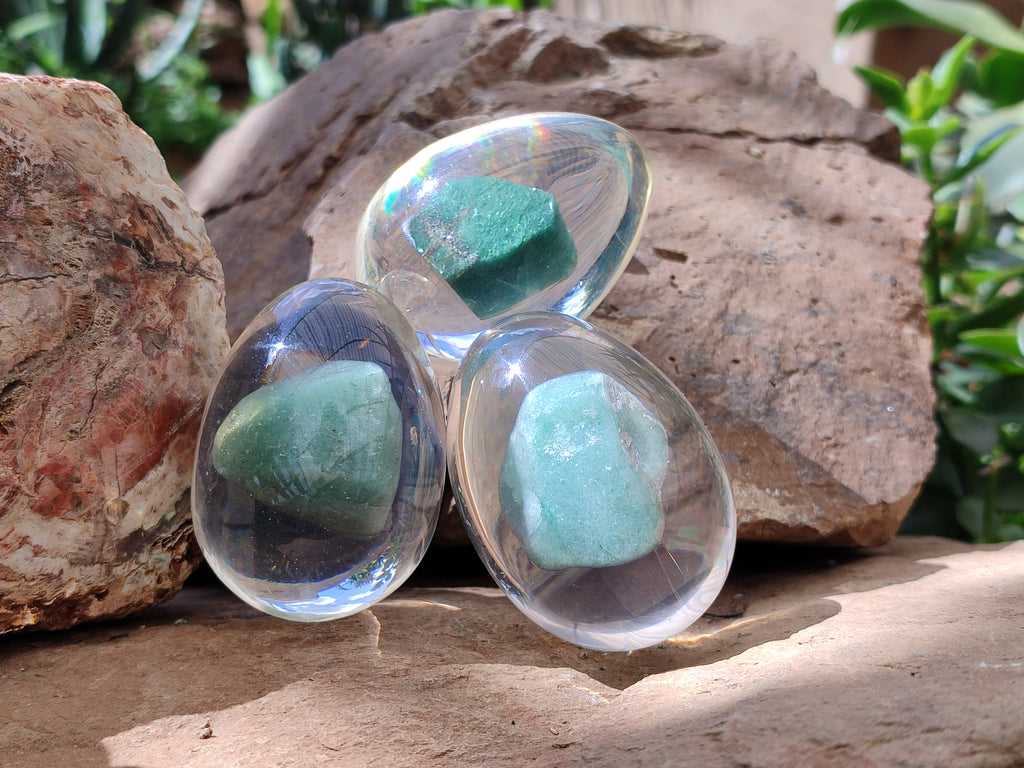 Polished Aventurine In Resin Egg - Sold Per Item - From Zimbabwe - Toprock Gemstones and Minerals 