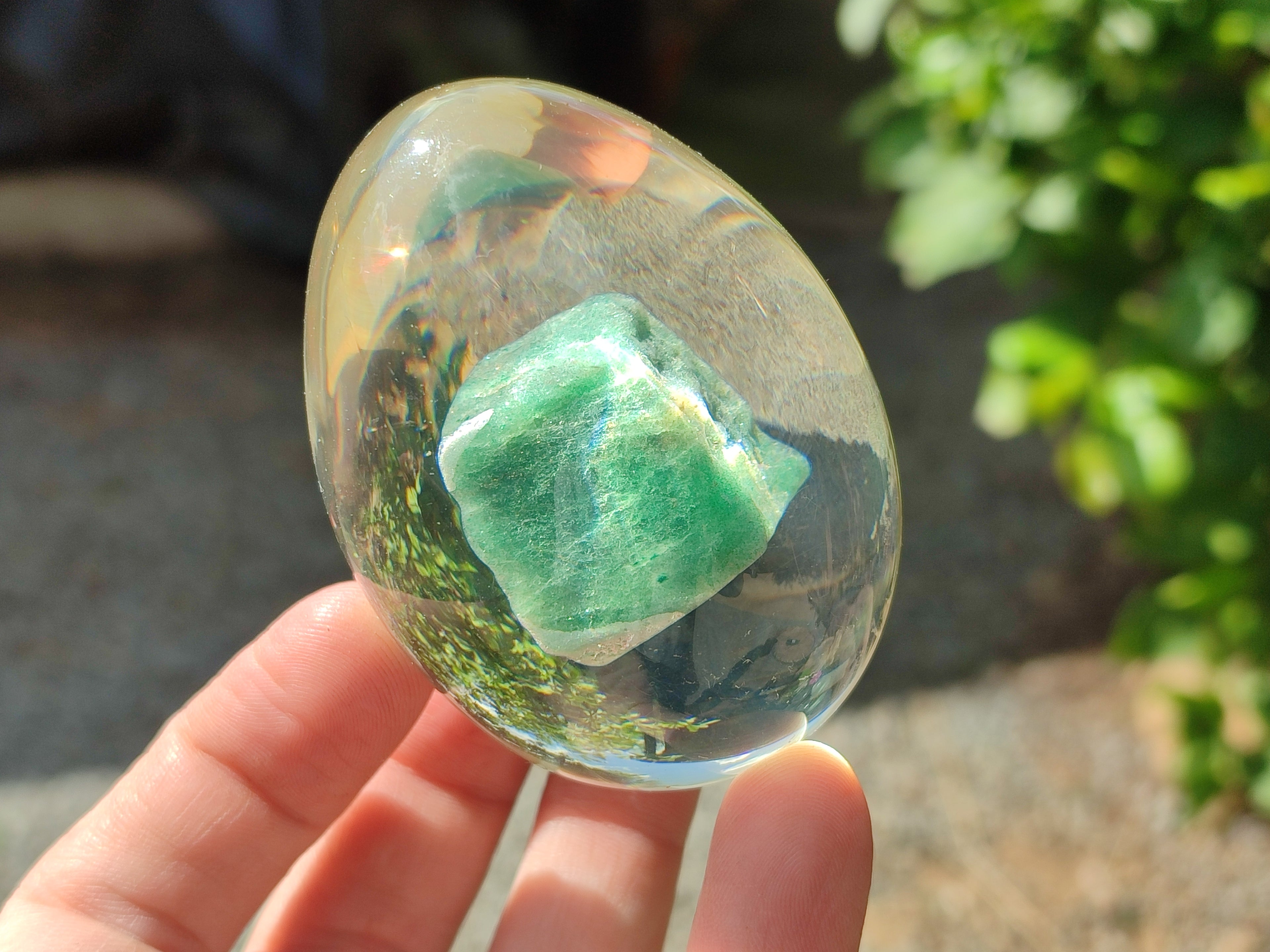 Polished Aventurine In Resin Egg - Sold Per Item - From Zimbabwe - Toprock Gemstones and Minerals 