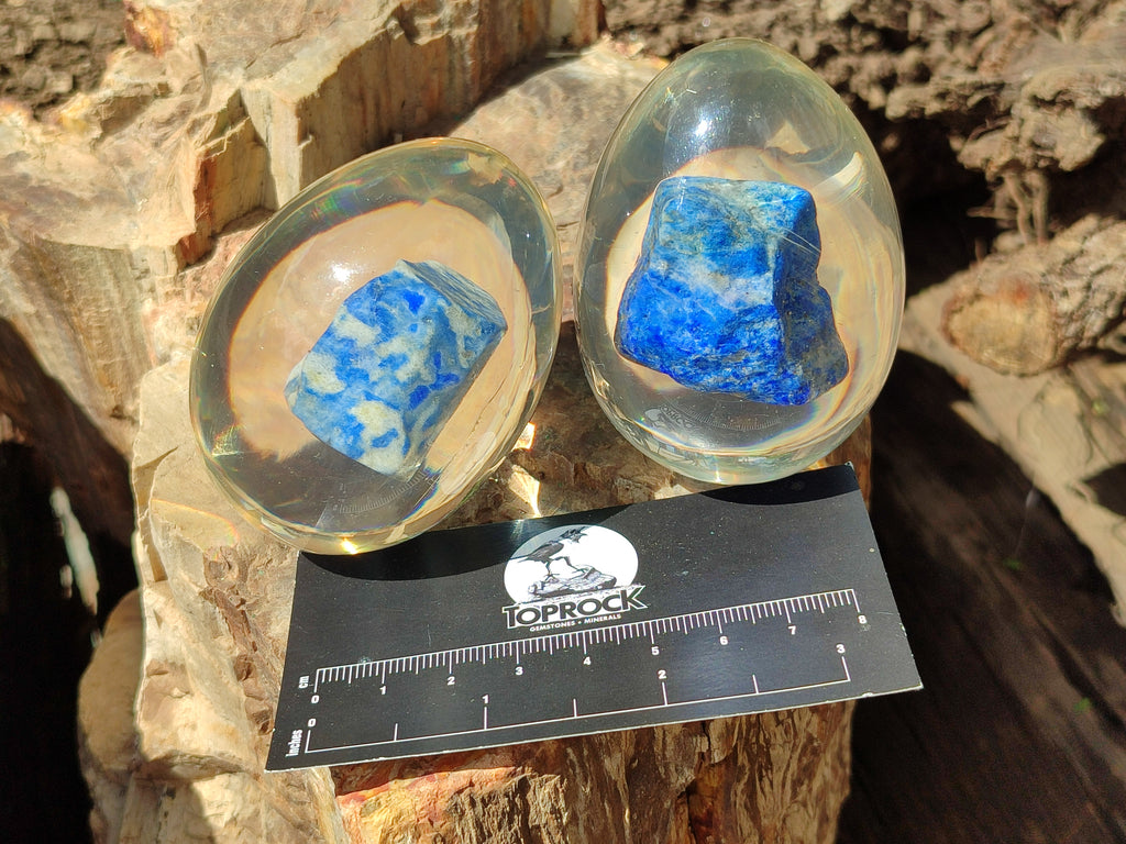 Polished Lapis Lazuli Specimen In Resin Egg - Sold Per Item - From Afghanistan - Toprock Gemstones and Minerals 