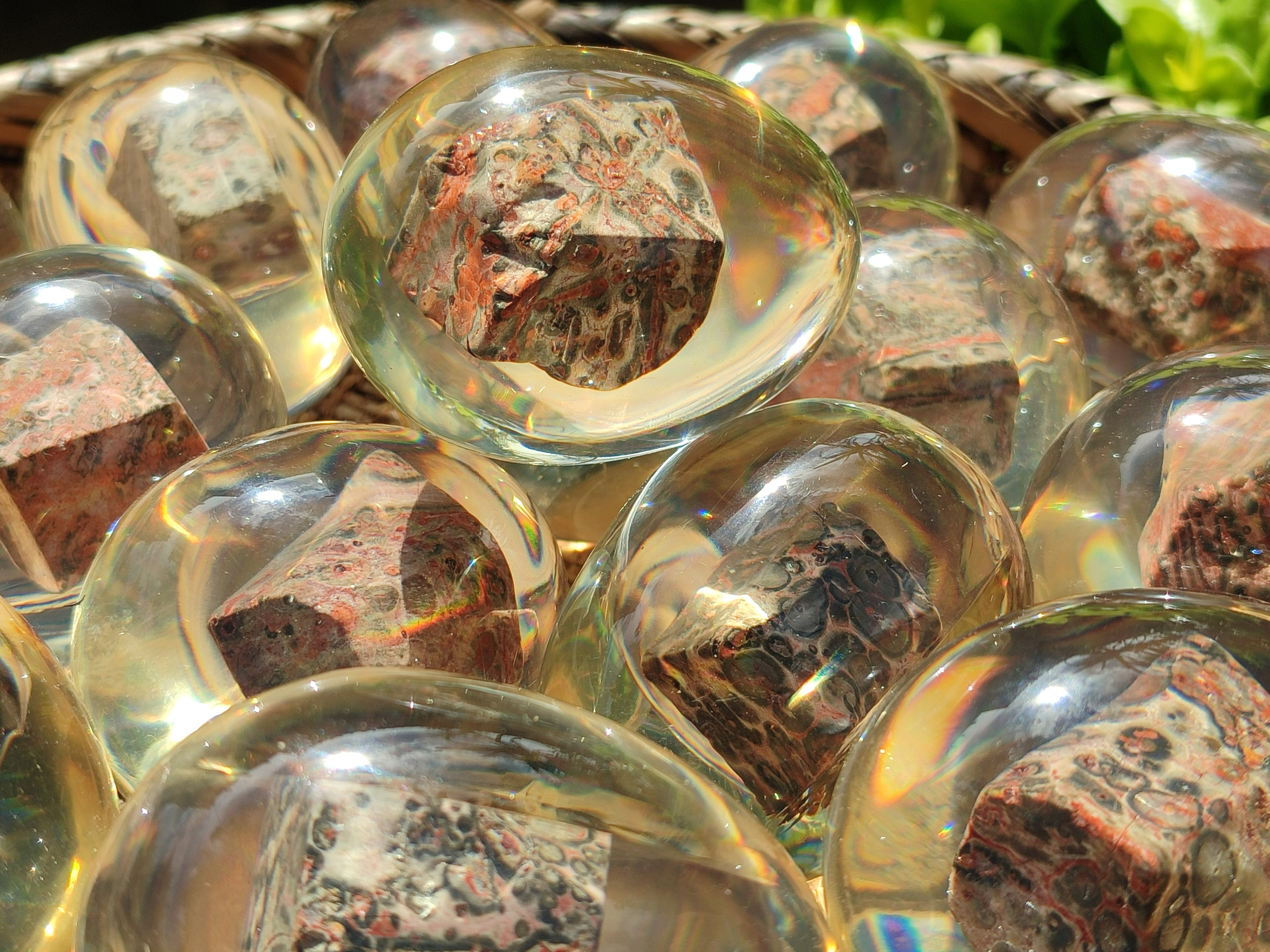 Polished Snakeskin Rhyolite Jasper Specimen In Resin Egg - Sold Per Item - From Australia - Toprock Gemstones and Minerals 