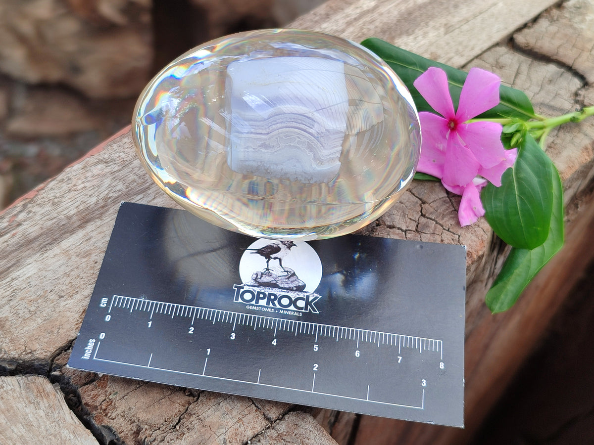 Polished Namibian Blue Lace Agate Specimen In Resin Egg - Sold Per Item - From Namibia - Toprock Gemstones and Minerals 
