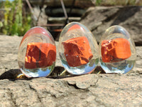Polished Red Jasper In Resin Egg - Sold Per Item - From Northern Cape, South Africa - Toprock Gemstones and Minerals 